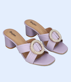 BW9363 Lilac Slipper Heels - Women's Casual Slip-On Shoes