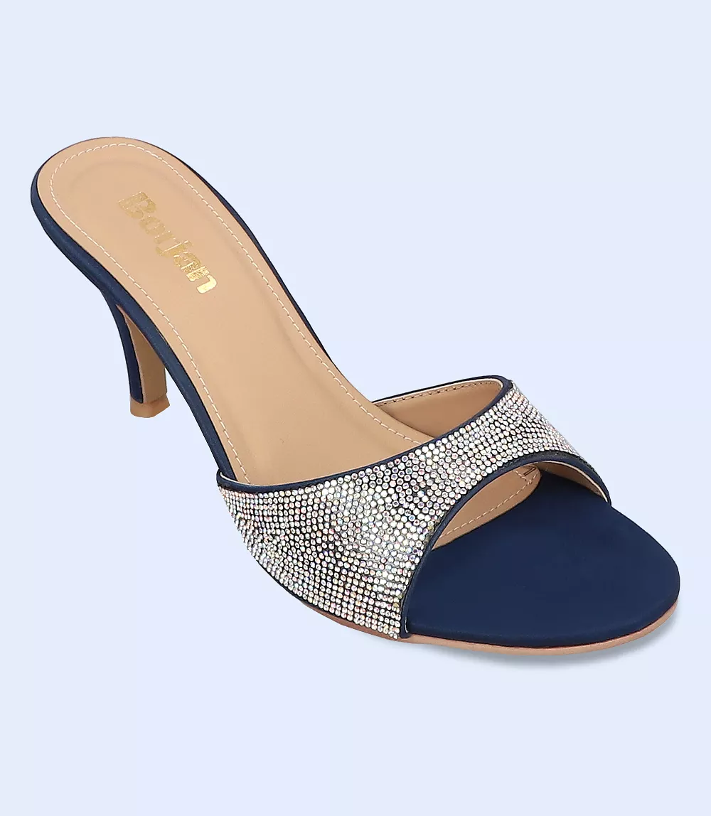 BW9471 BLUE Women Formal Slipper Heels