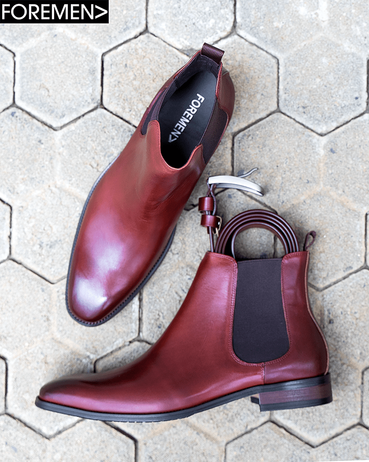 CARDIZ Ox Blood Chelsea Boots Matching Belt