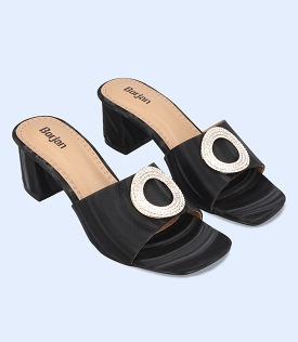 Casual Slipper Heels for Women - BW9354 Black