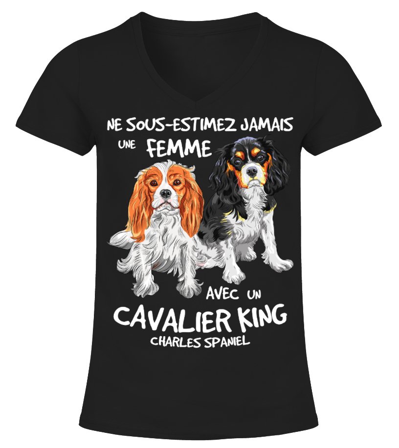 Cavalier King Charles Spaniel T-shirt Femme - Ne Sous-Estimez Jamais une Femme - CTS23032203