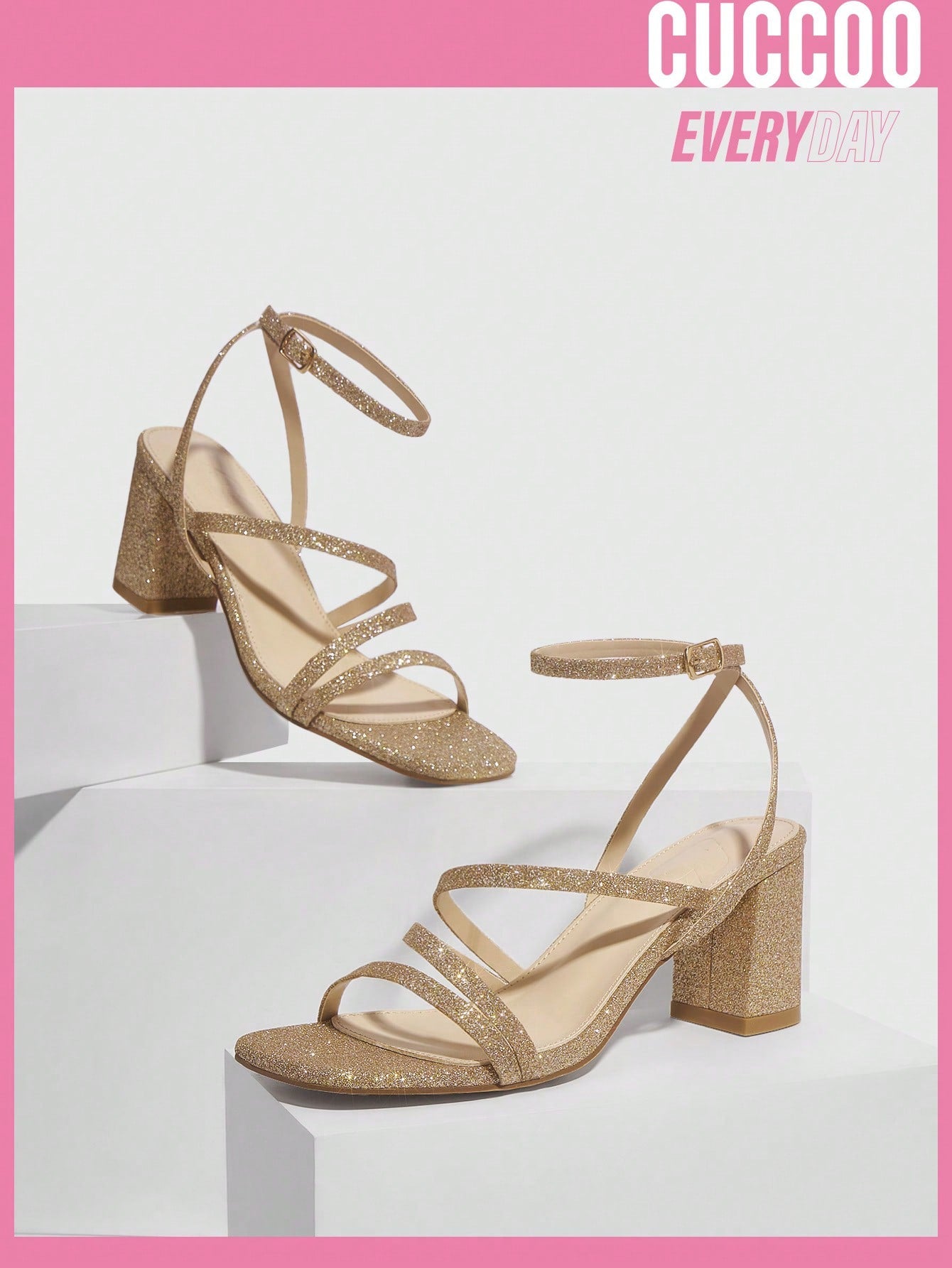 Champagne Color High Heel Sandals for Women - Spring and Summer Fashion