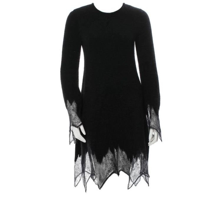 Chanel 09A 2009 Fall Runway Sweater Dress in Black - FR 34 US 4.