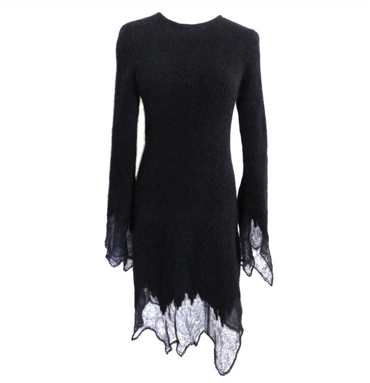 Chanel 09A 2009 Fall Runway Sweater Dress in Black - FR 34 US 4.