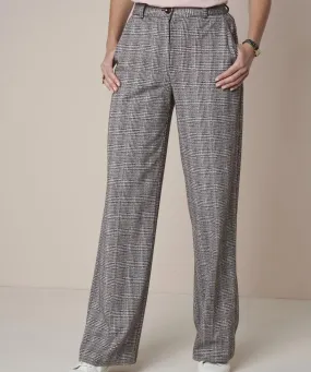 Checked Wide Leg Pants