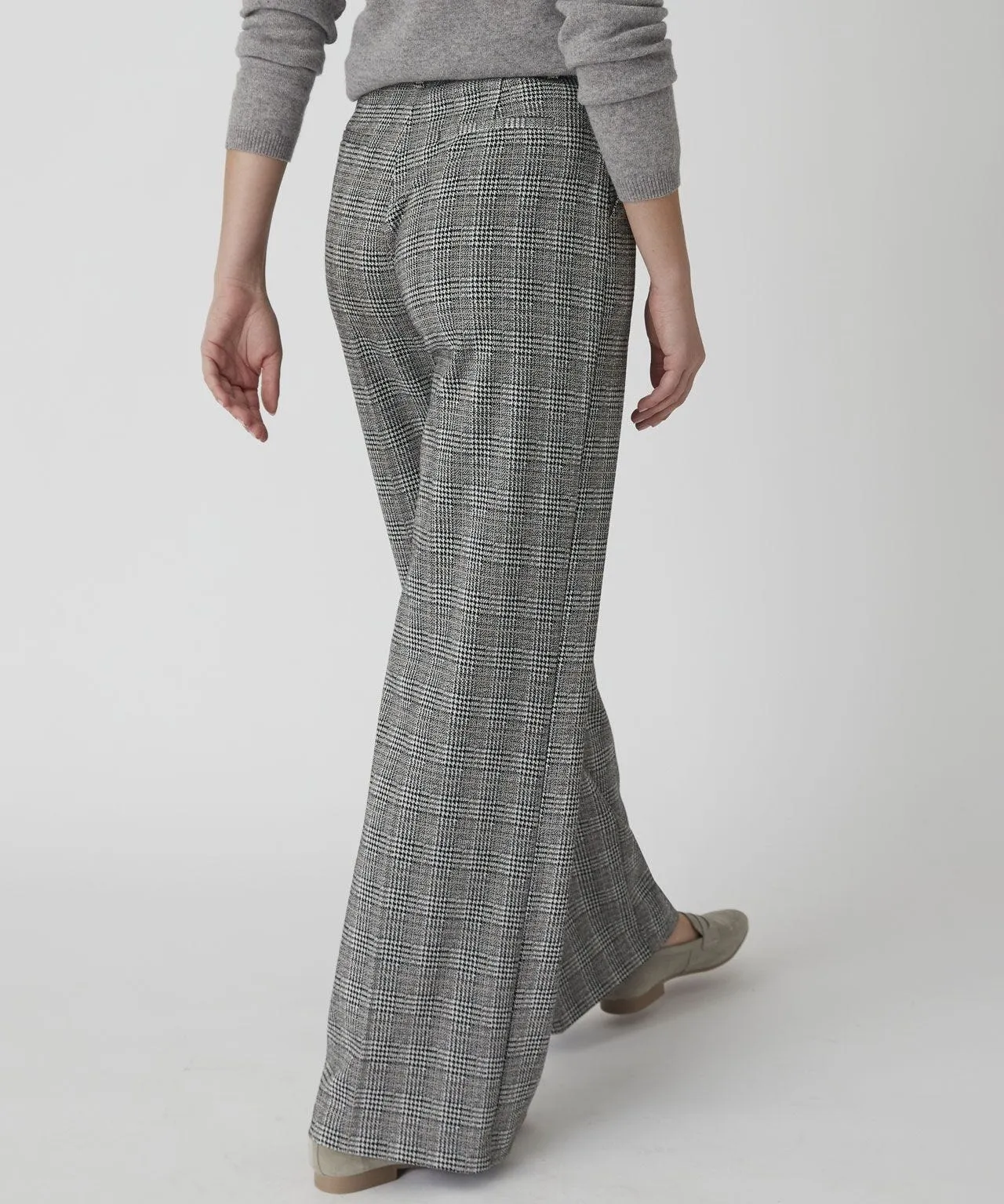 Checked Wide Leg Pants