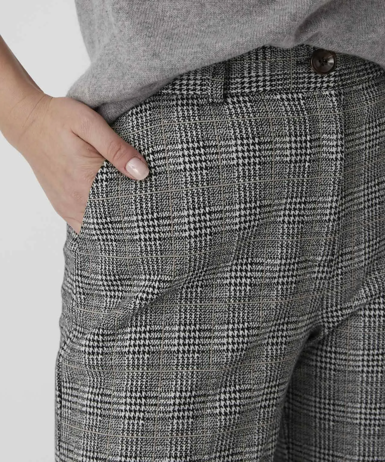 Checked Wide Leg Pants