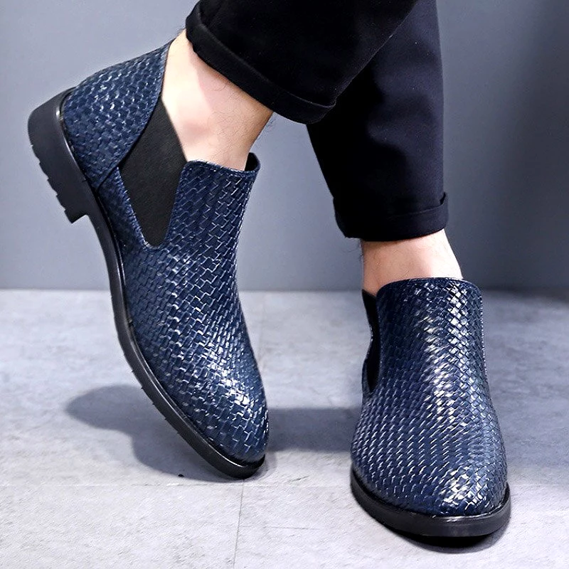 Chelsea boots for men, classic fashion boots, hand knit shoes, tall style, available in big sizes 38-48.