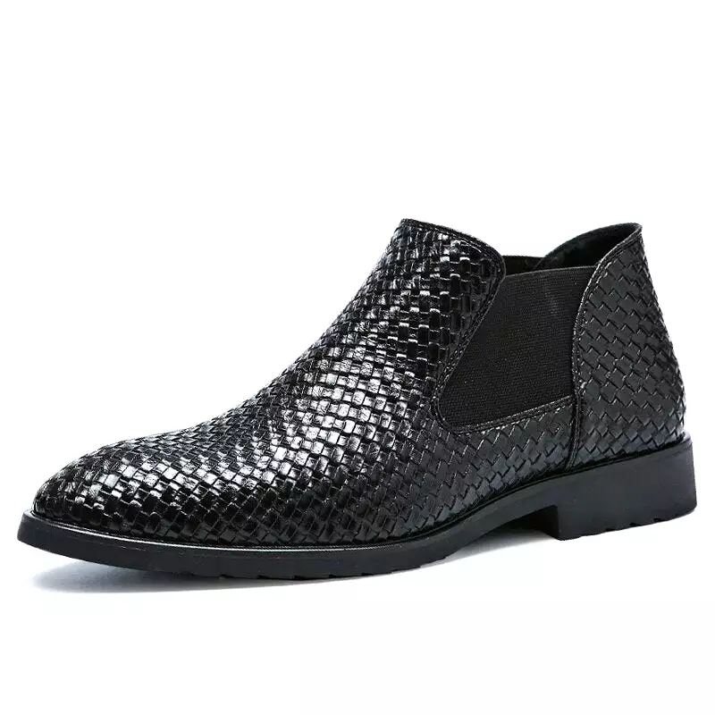 Chelsea boots for men, classic fashion boots, hand knit shoes, tall style, available in big sizes 38-48.