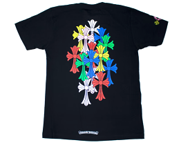 Chrome Hearts Black Multi Color Cross Cemetery T-Shirt