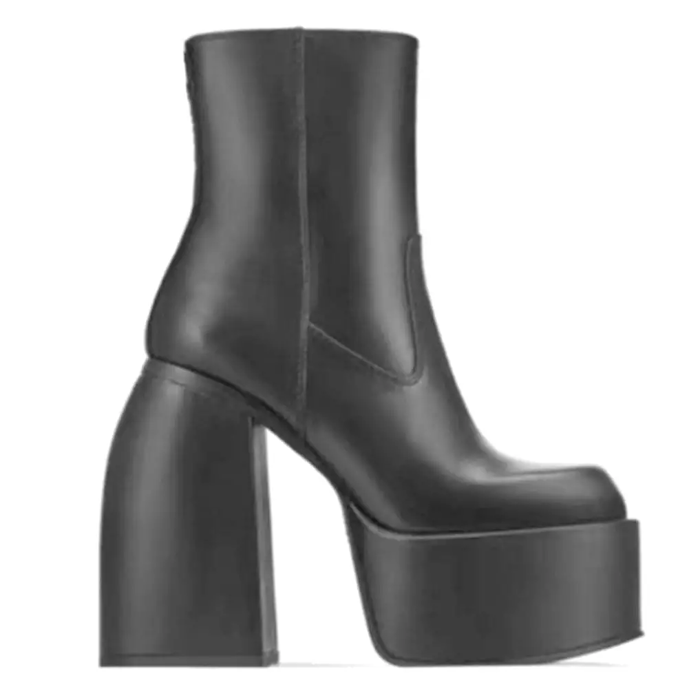 Chunky Heels Gothic Black Platform Boots - Brand Design, Fashion & Luxury Women's Shoes