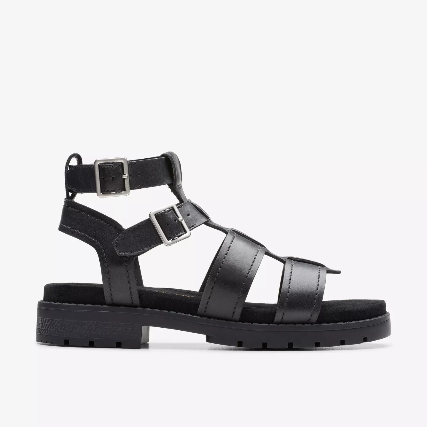 Clarks Black Leather Sandals Orinoco Cove