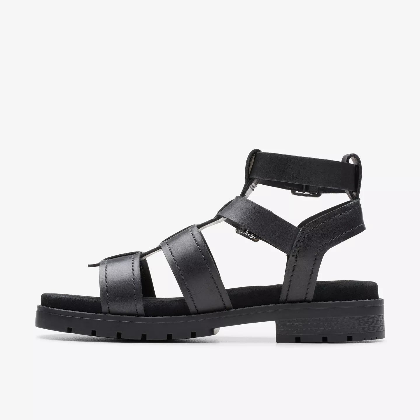 Clarks Black Leather Sandals Orinoco Cove