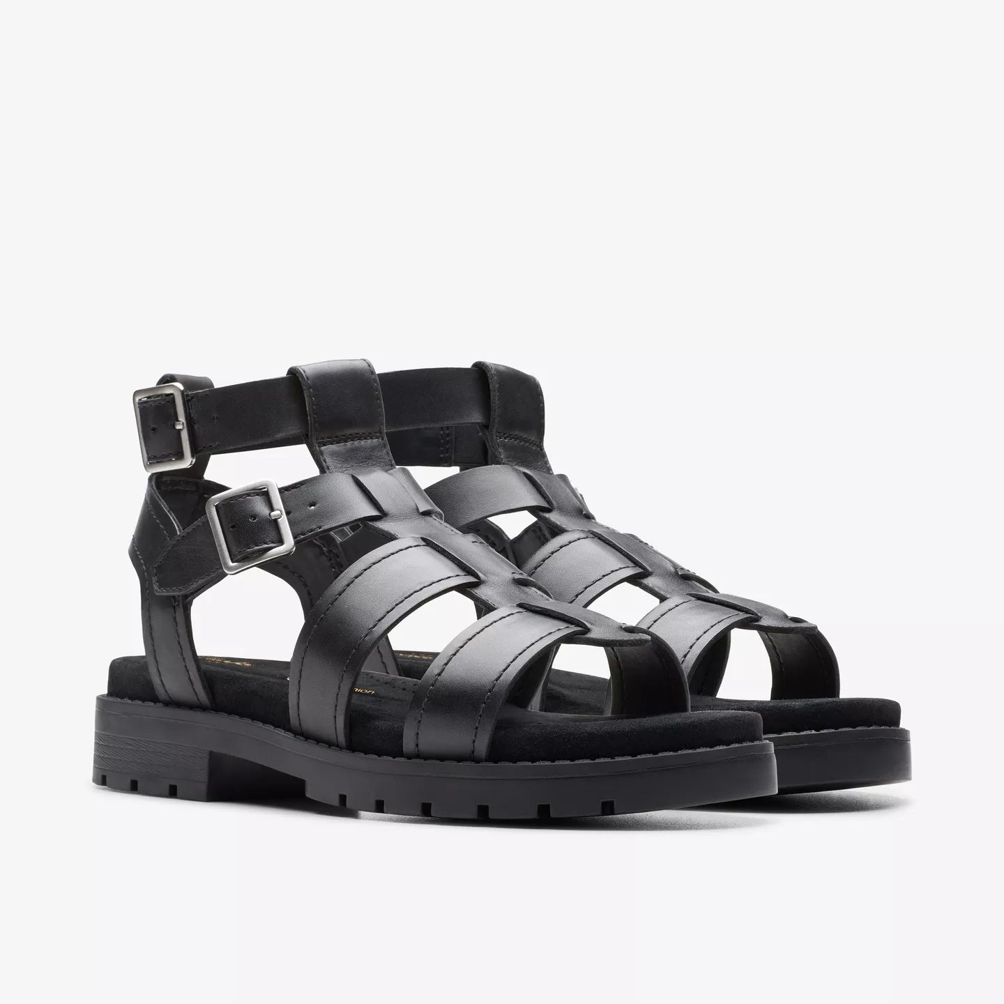 Clarks Black Leather Sandals Orinoco Cove