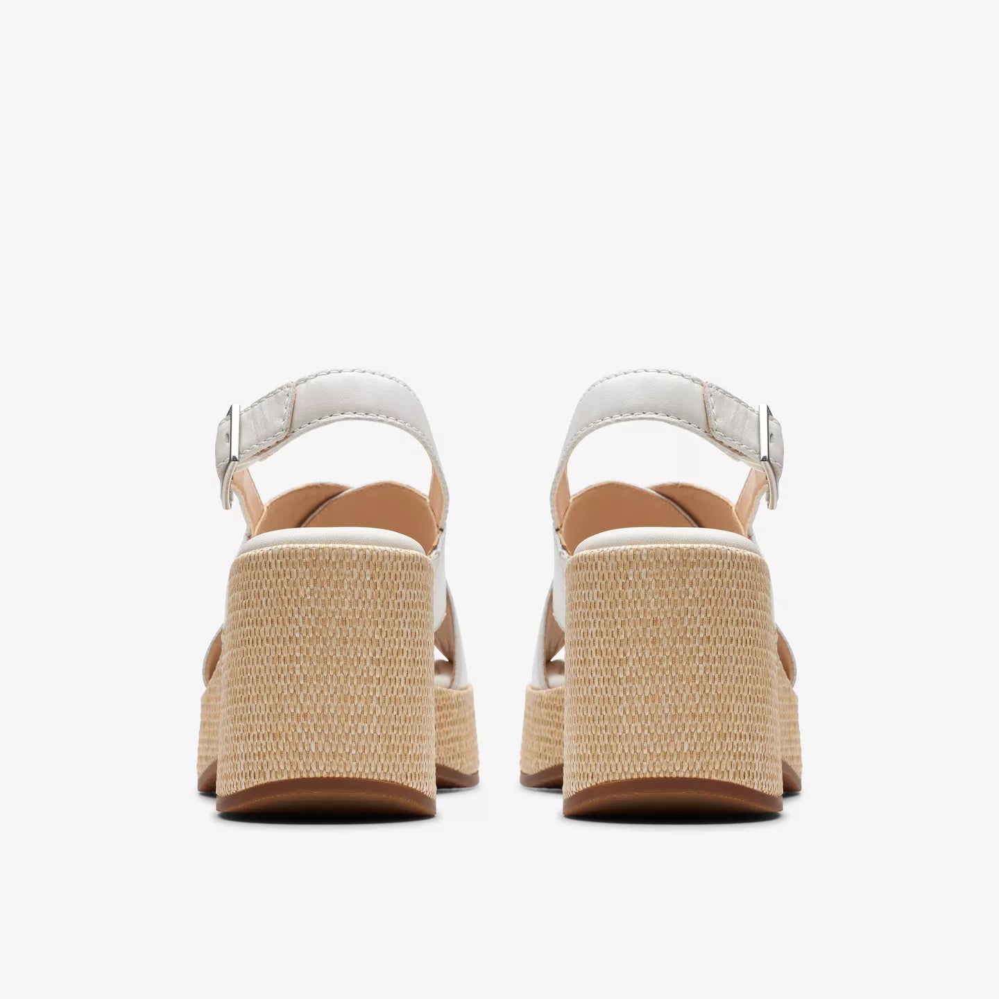 Clarks Manon Wish Wedge Off White Leather