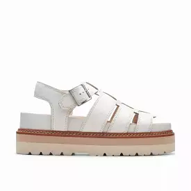 Clarks White Leather Sandals