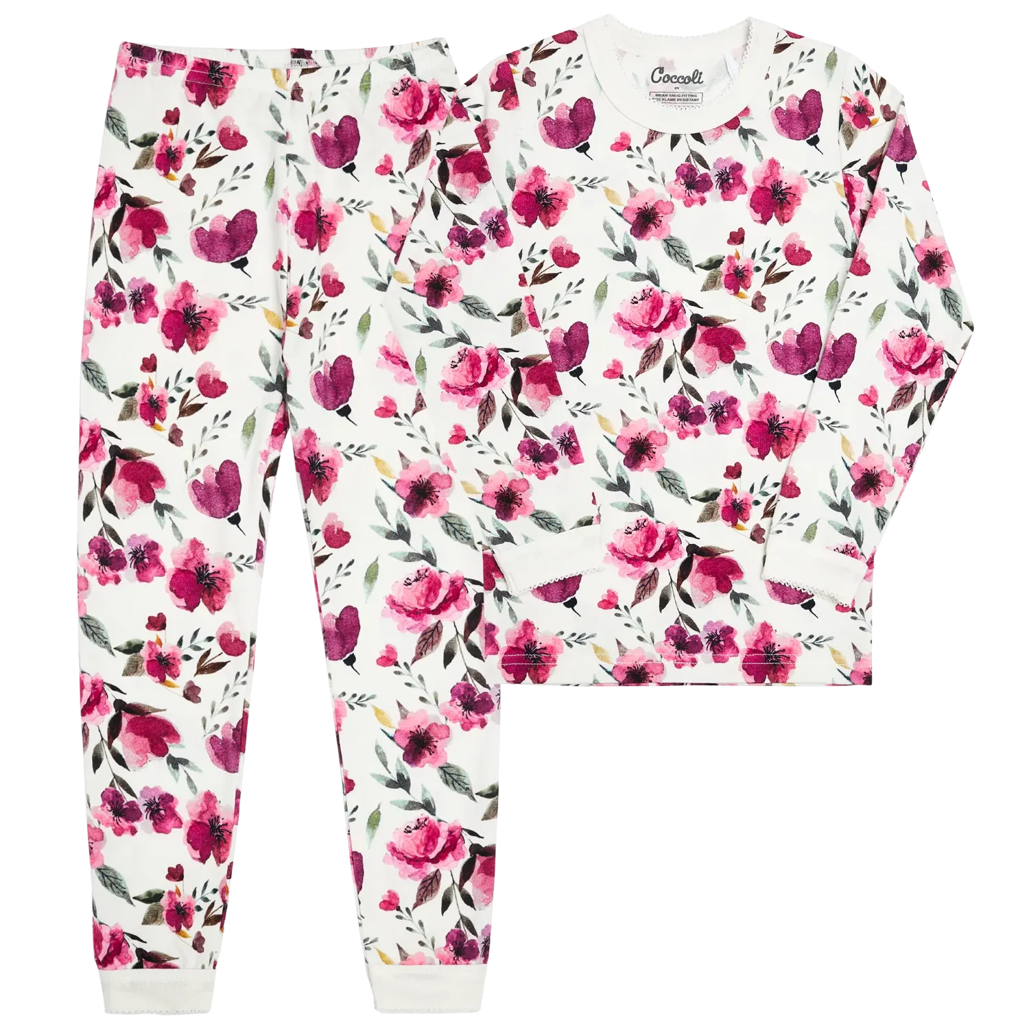 Coccoli Long Sleeve Pajama with Flower Print