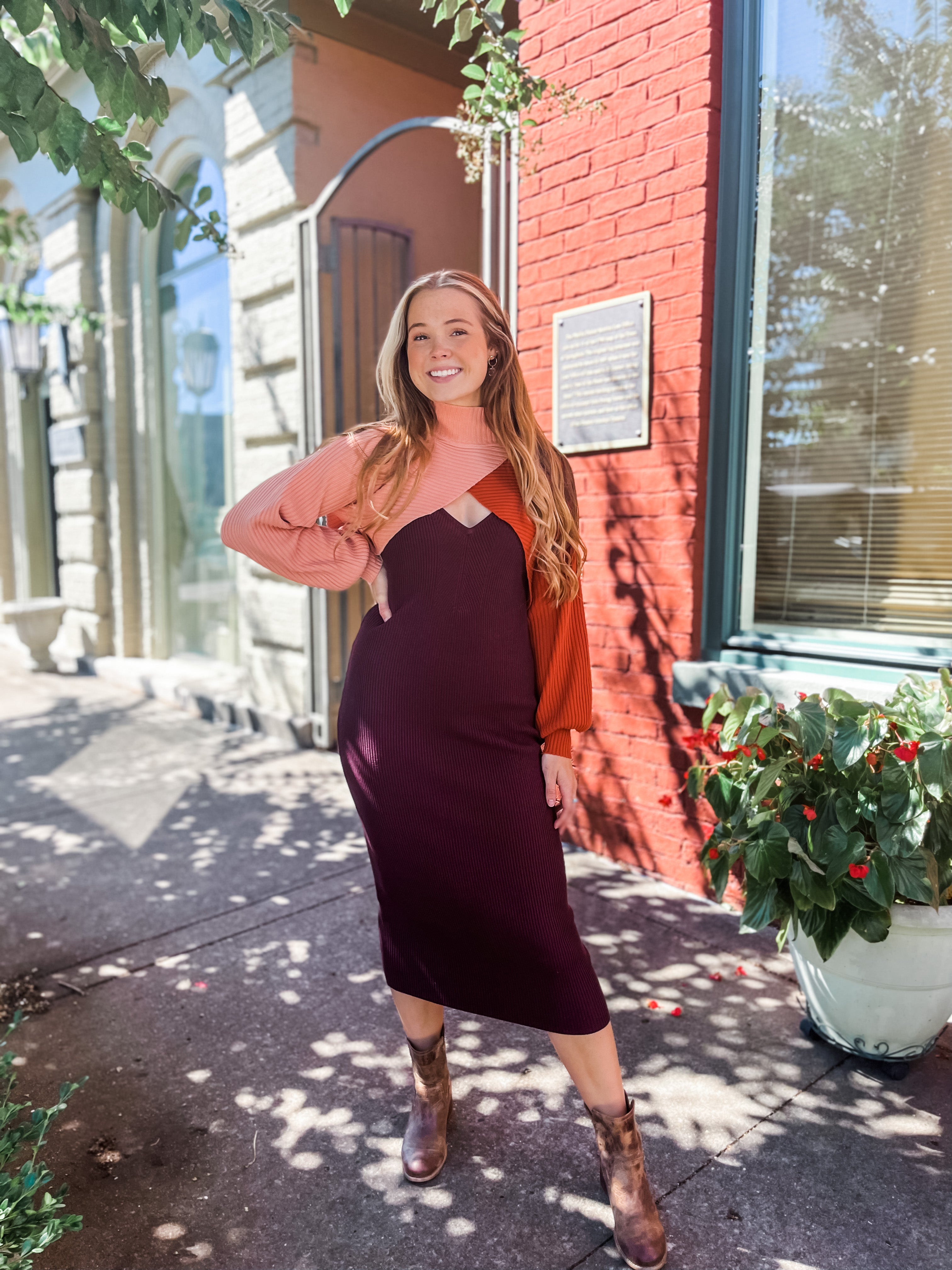 Colorblock Midi Dress