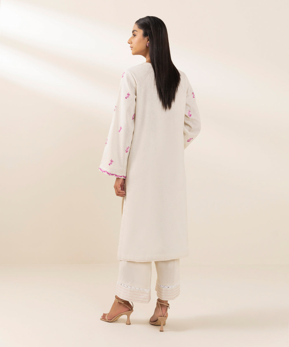 Cotton Linen Shirt with Embroidered Details