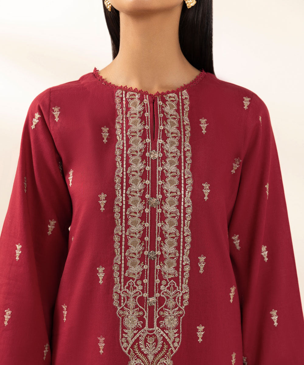 Cotton Linen Shirt with Embroidery.