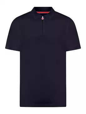 Cotton zip polo shirt.