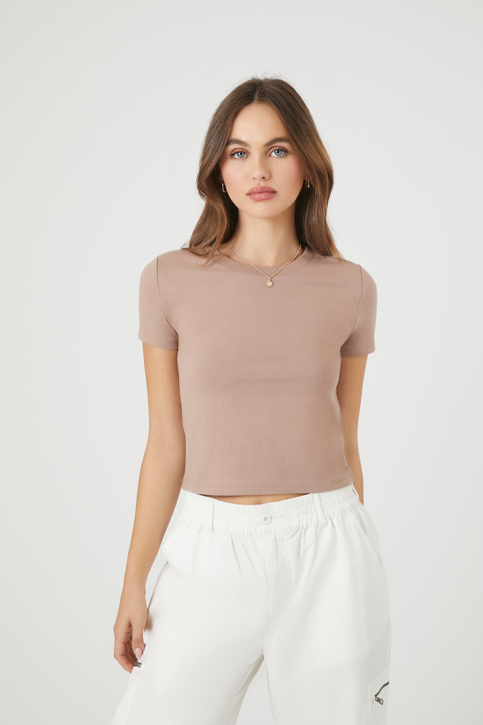 Cropped Crew Neck Tee