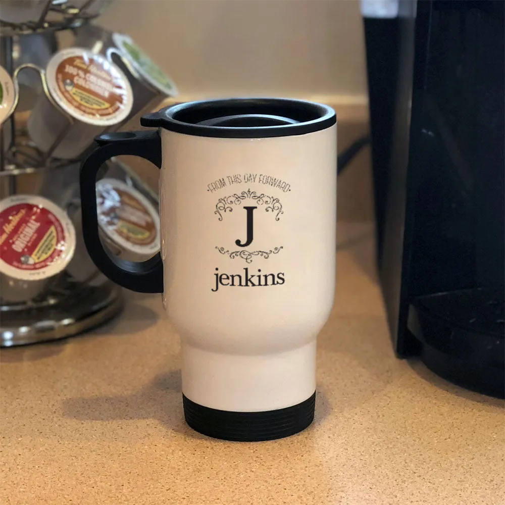 Custom Engraved Metal Coffee and Tea Travel Mug - Personalize Today