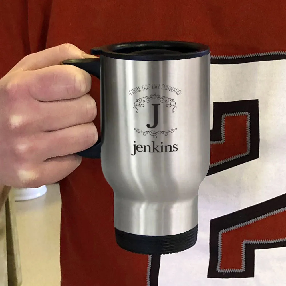 Custom Engraved Metal Coffee and Tea Travel Mug - Personalize Today