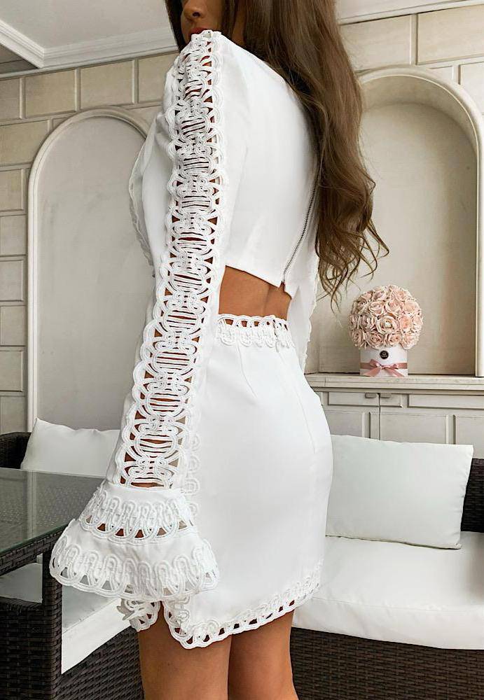 Cutout Mini Dress with Embroidery - Shop Now