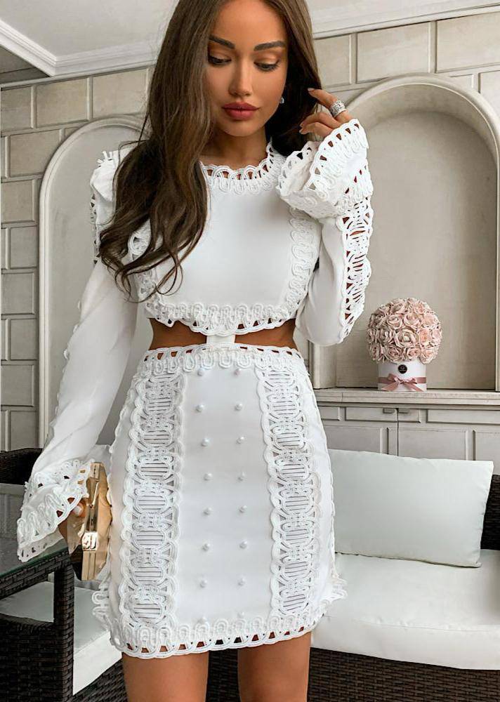 Cutout Mini Dress with Embroidery - Shop Now