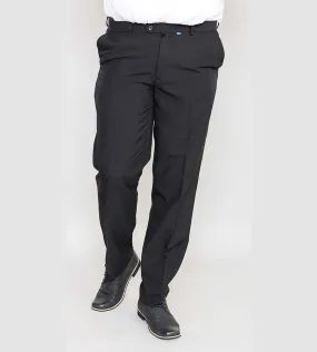 D555 Adjustable Waist Big Mens Black Trousers (MAX BLACK)