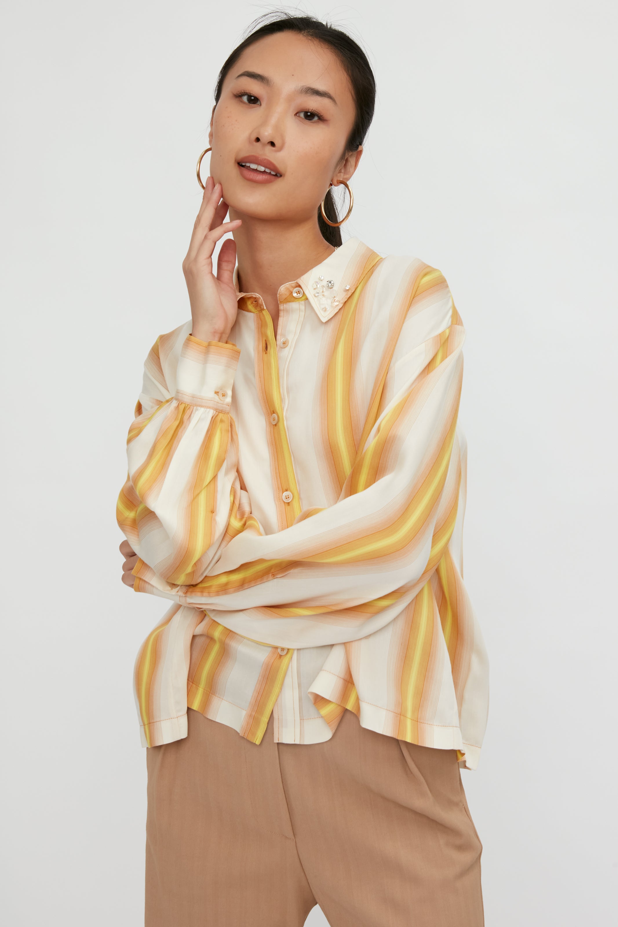 Degradé Stripe Shirt Crystals Ambra