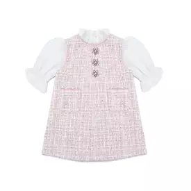 Dina pink tweed dress