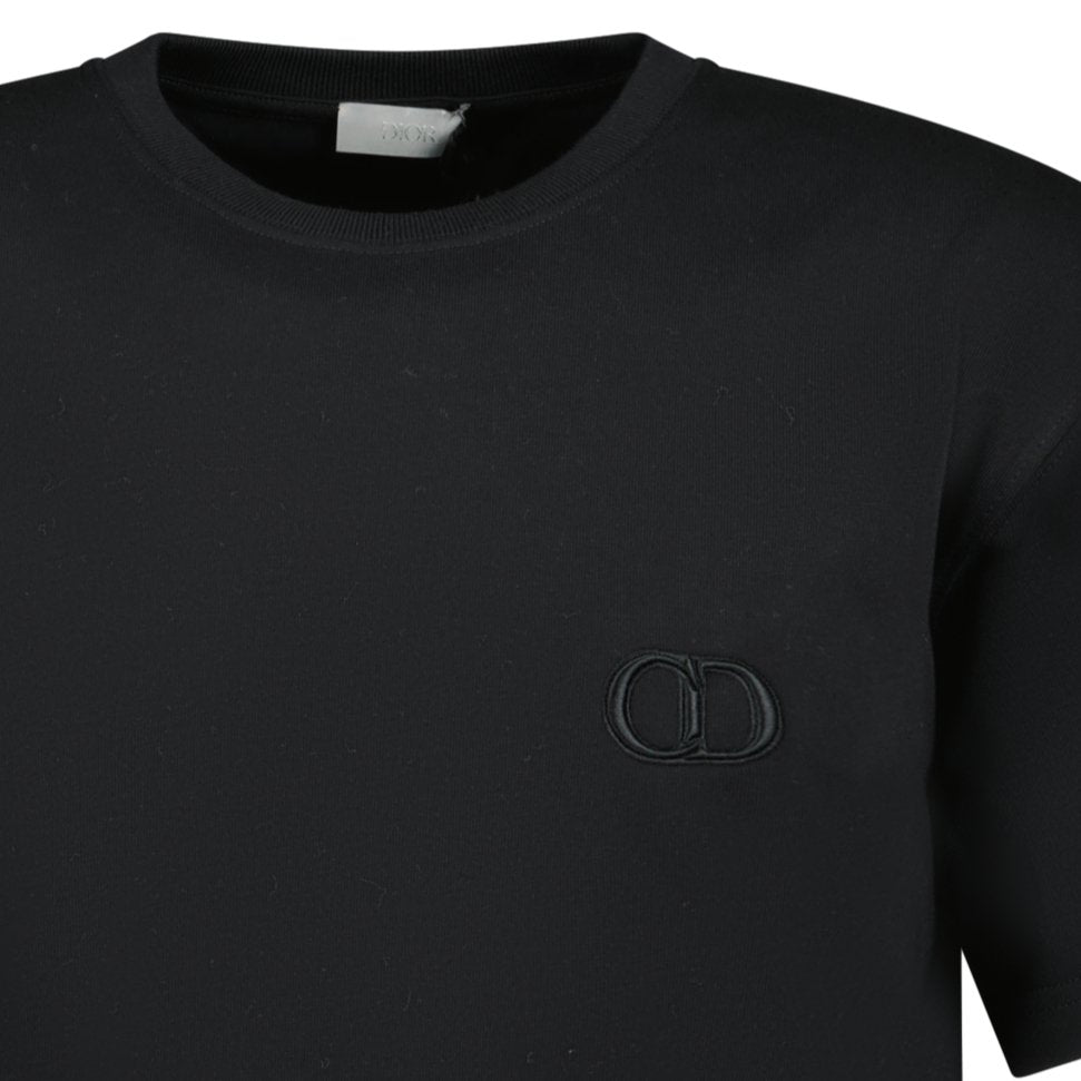 DIOR 'CD ICON' black logo t-shirt available for purchase.