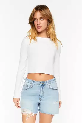 Distressed Denim Shorts - Cut-Off Style