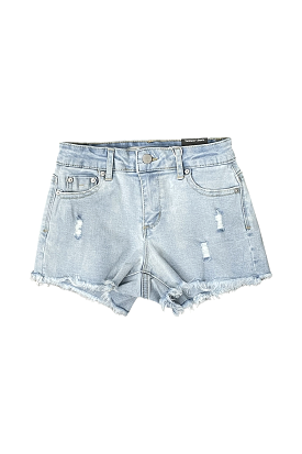 Distressed Denim Shorts - Light Indigo - Brittany