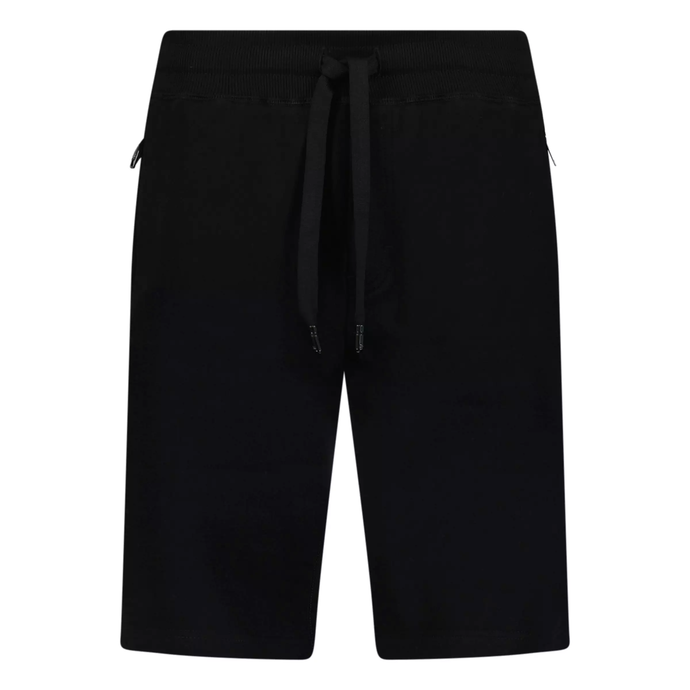 Dolce & Gabbana Black Rubber Plaque Logo Shorts