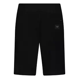 Dolce & Gabbana Black Rubber Plaque Logo Shorts