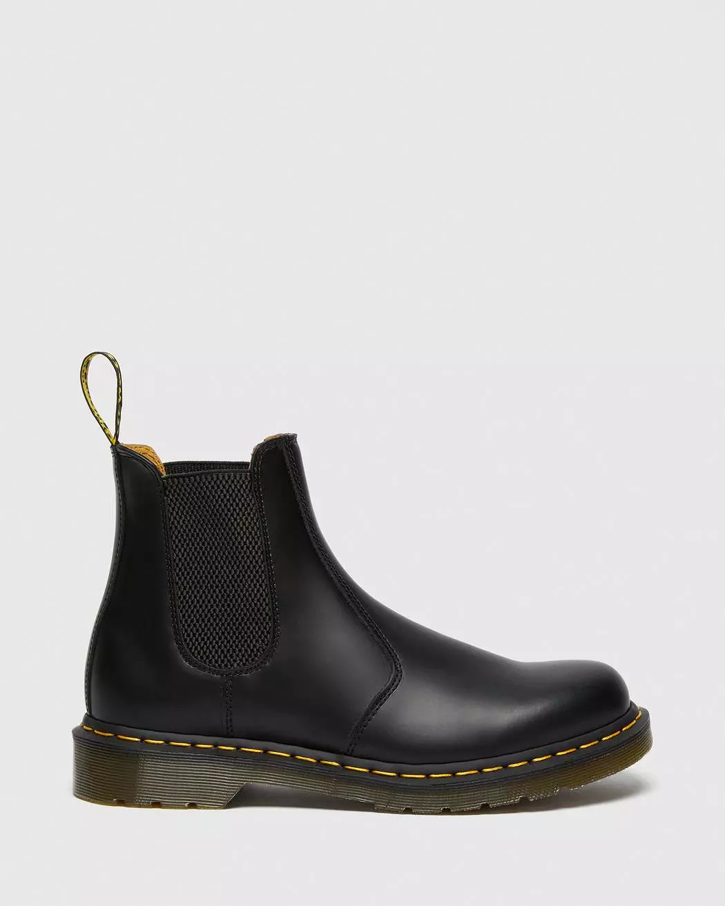 Dr Martens boots - 2976 Black Smooth Leather Chelsea Boots with Yellow Stitching - 22227001