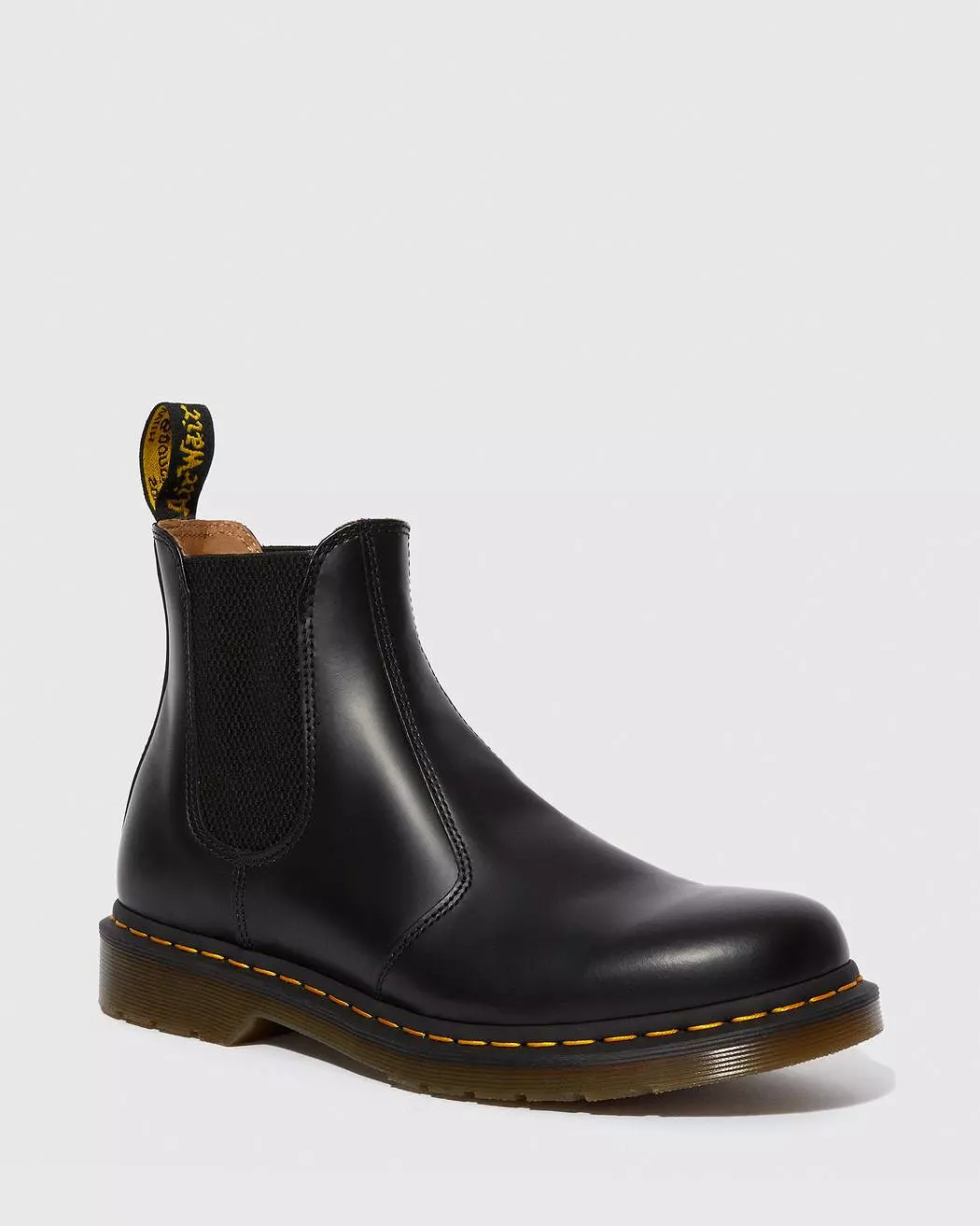 Dr Martens boots - 2976 Black Smooth Leather Chelsea Boots with Yellow Stitching - 22227001