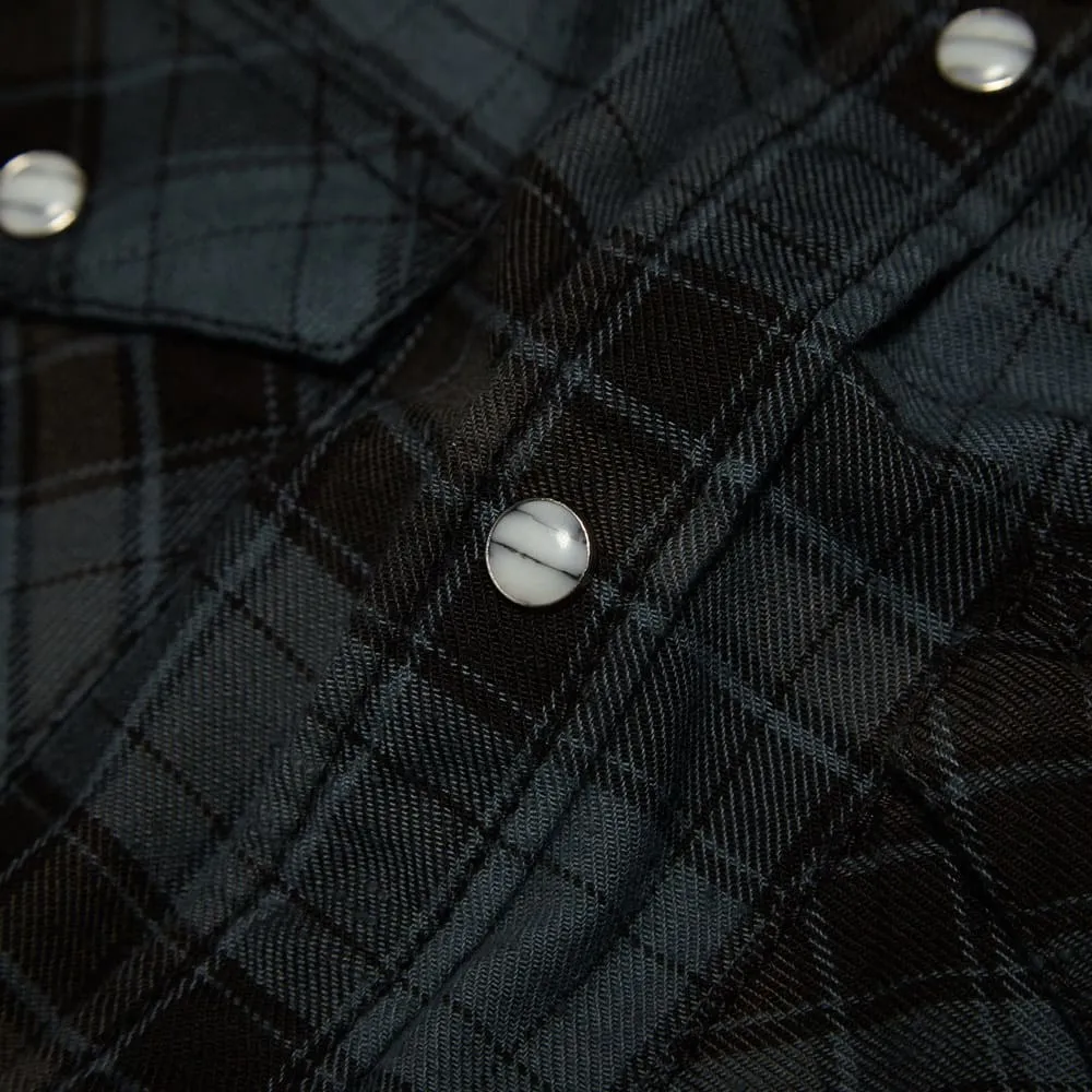 Edwin Menphis Long Sleeve Flannel Shirt - Overdyed Black