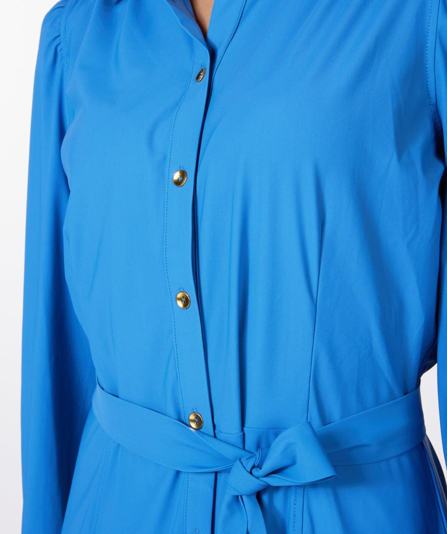 Esqualo Blue Puff Sleeve Shirt Dress SP2305016