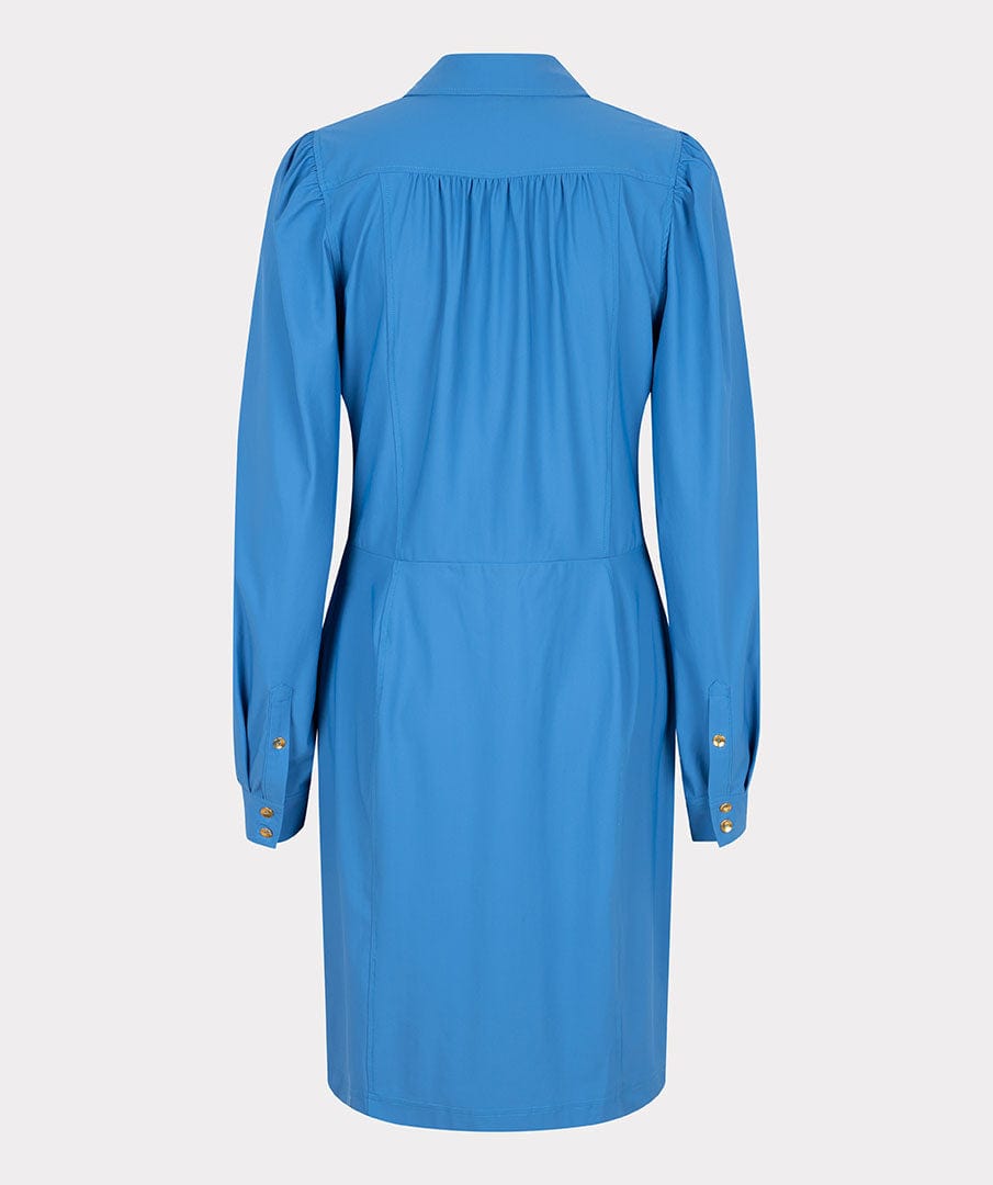 Esqualo Blue Puff Sleeve Shirt Dress SP2305016