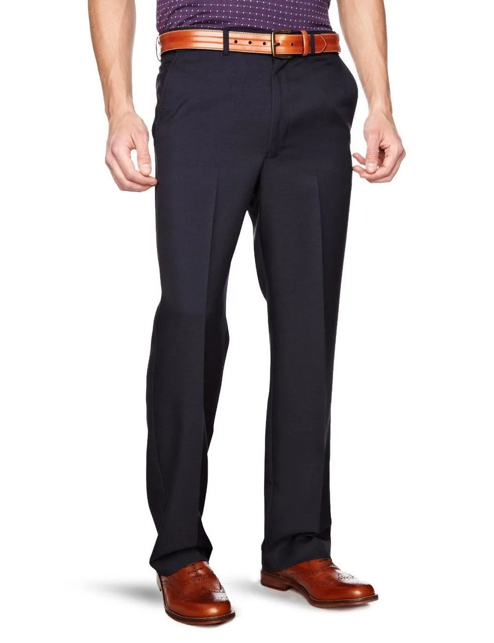 Farah Flexi Waist Trousers in Navy