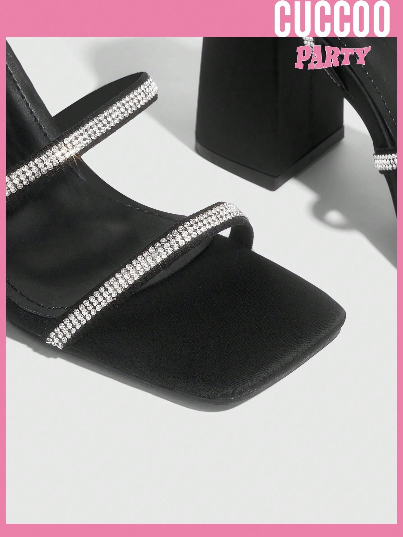 Fashionable Black Rhinestone Band High Heel Sandals in Classic Style for Spring and Summer - Women's Shoes