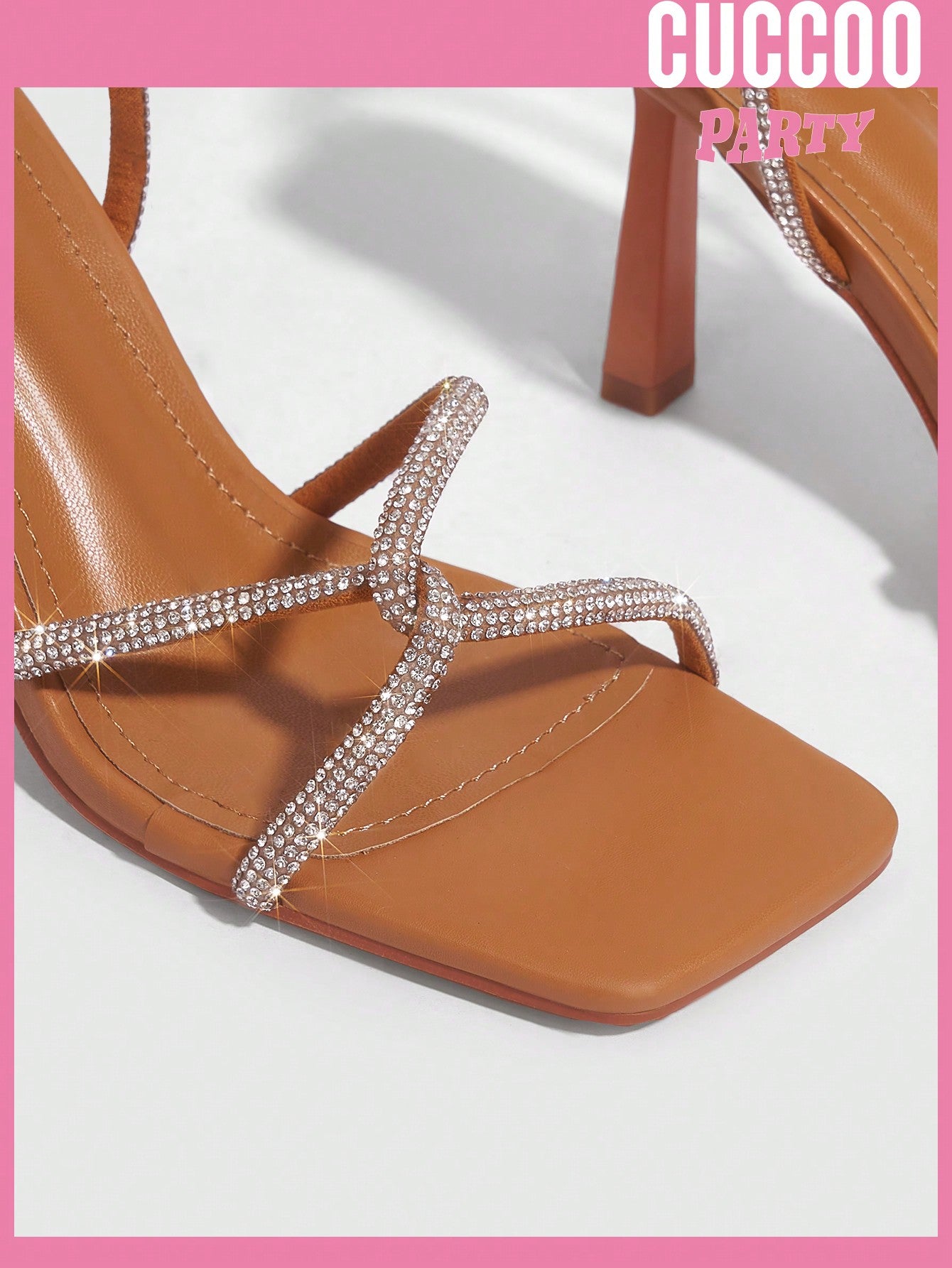 Fashionable Women's Cross Straps Rhinestone High Heel Sandals for Spring and Summer Prom Shoes