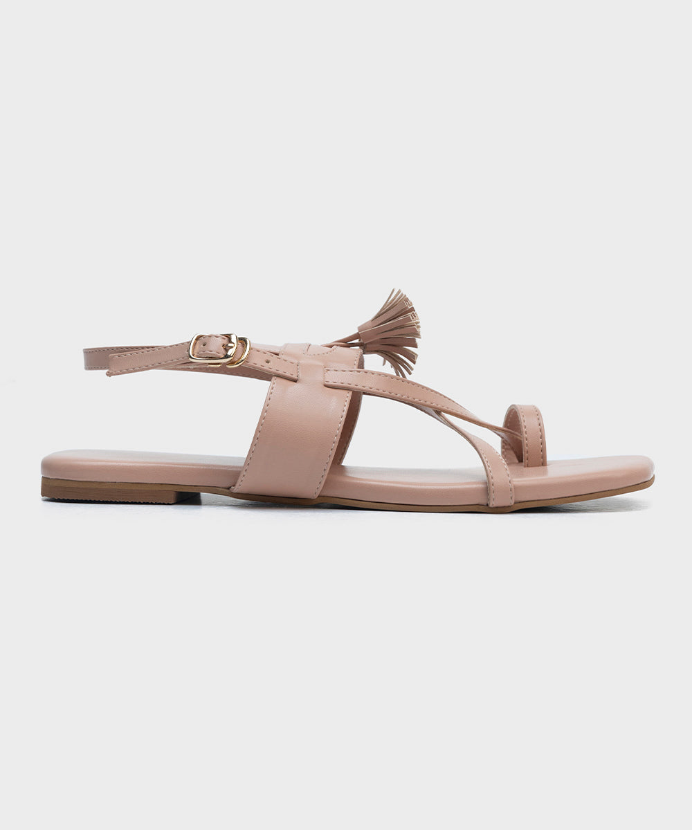 Faux leather sandals for women