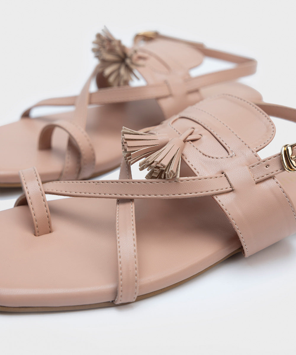 Faux leather sandals for women