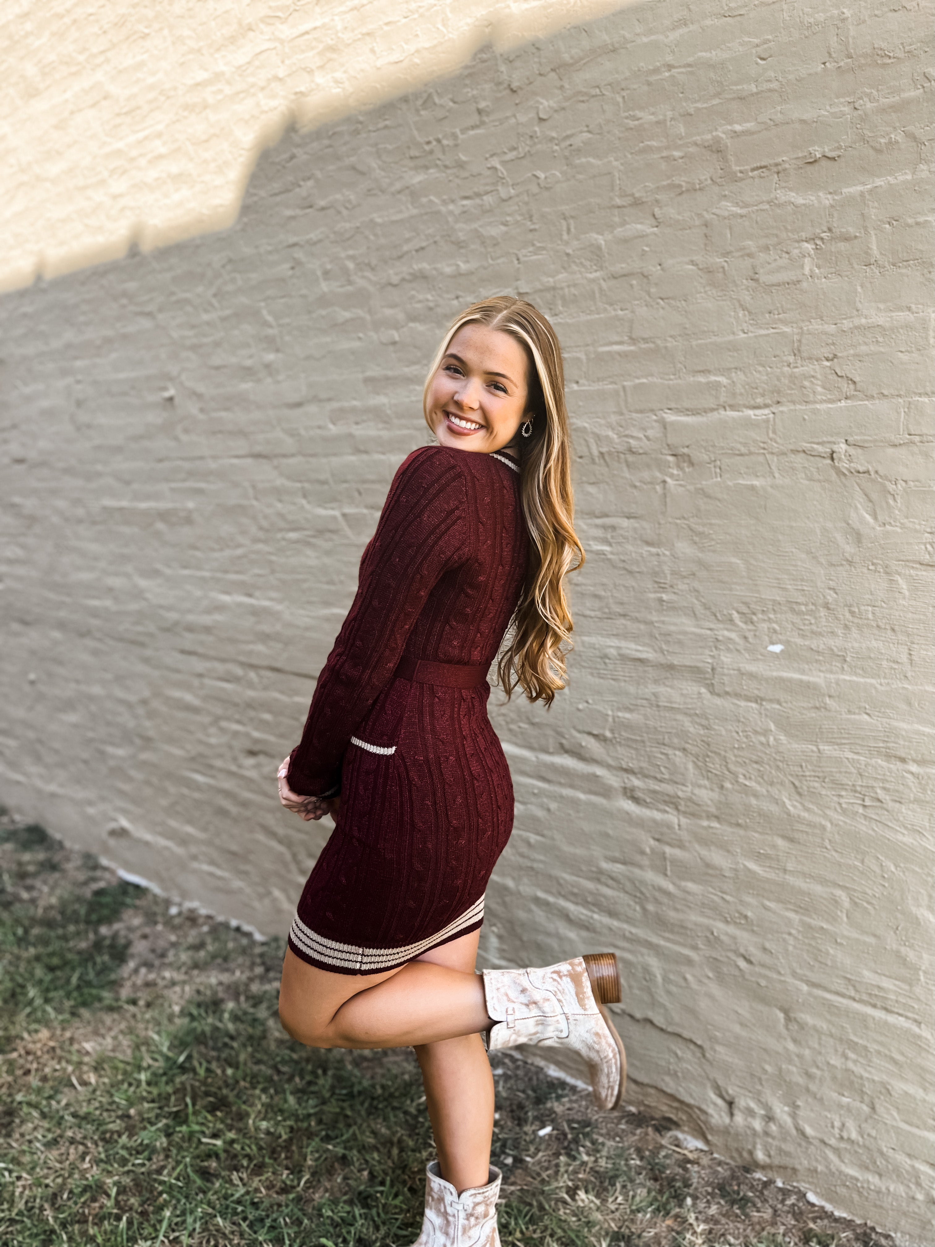 Festive Mini Sweater Dress