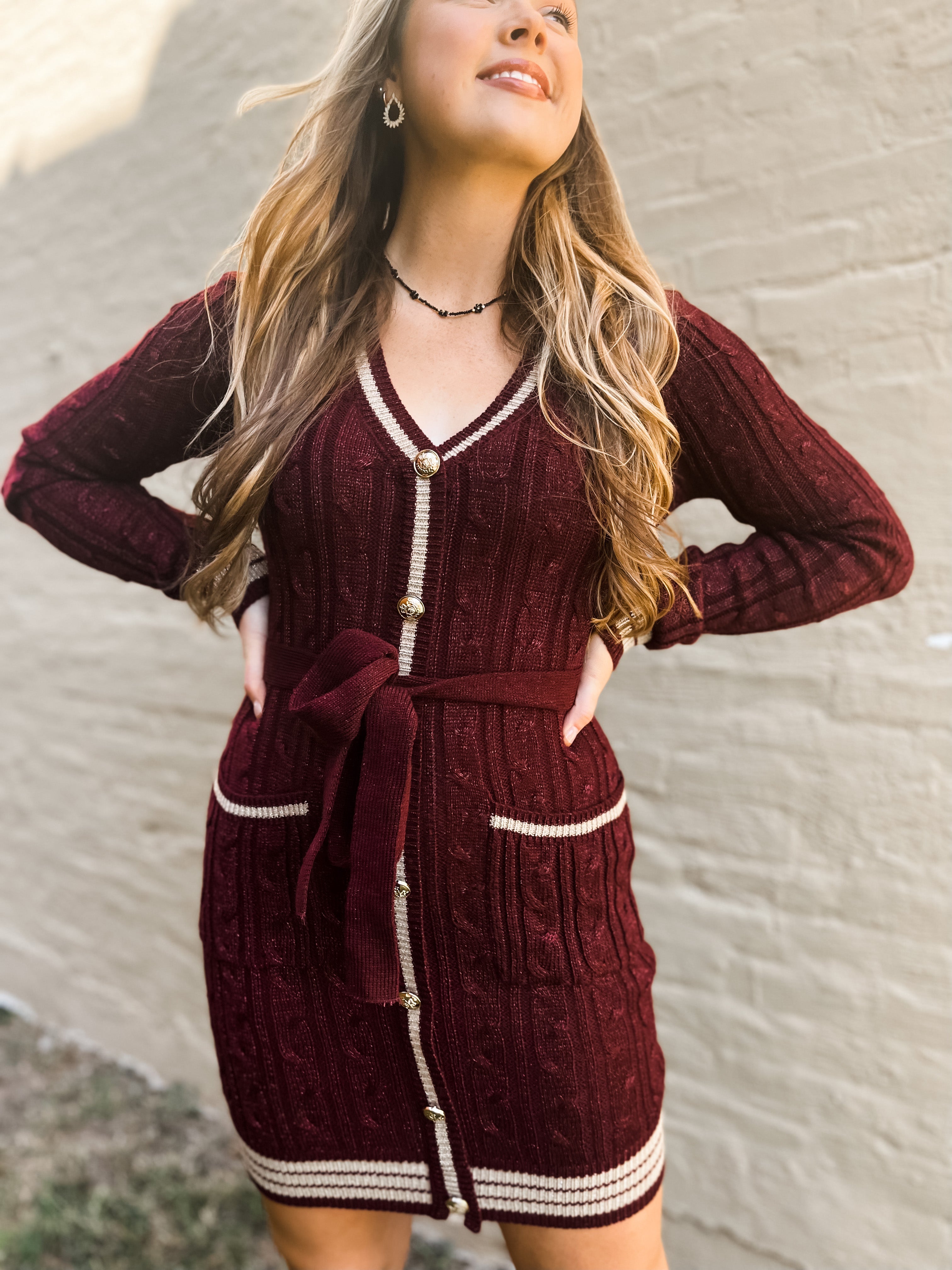 Festive Mini Sweater Dress